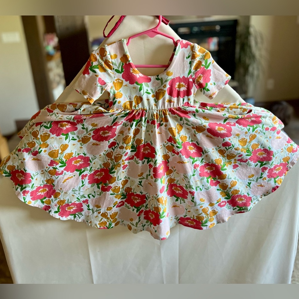 Remie Girl Floral Twirl Dress - Mattie Dress - 3T - with pockets!! - Picture 4 of 6